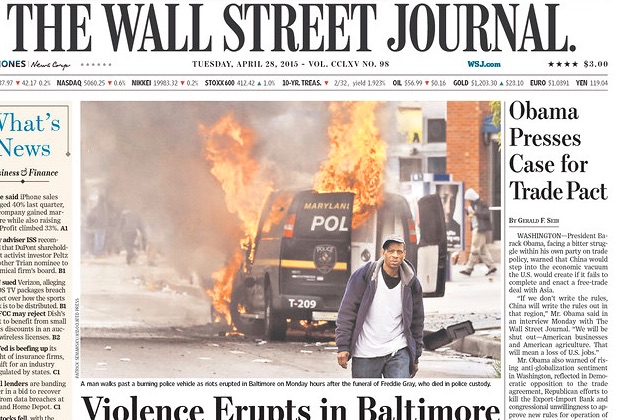 Look To The Right Of The Burning Police Car: All Obama Cares About Is Trade Deals For His Plutocratic Pets