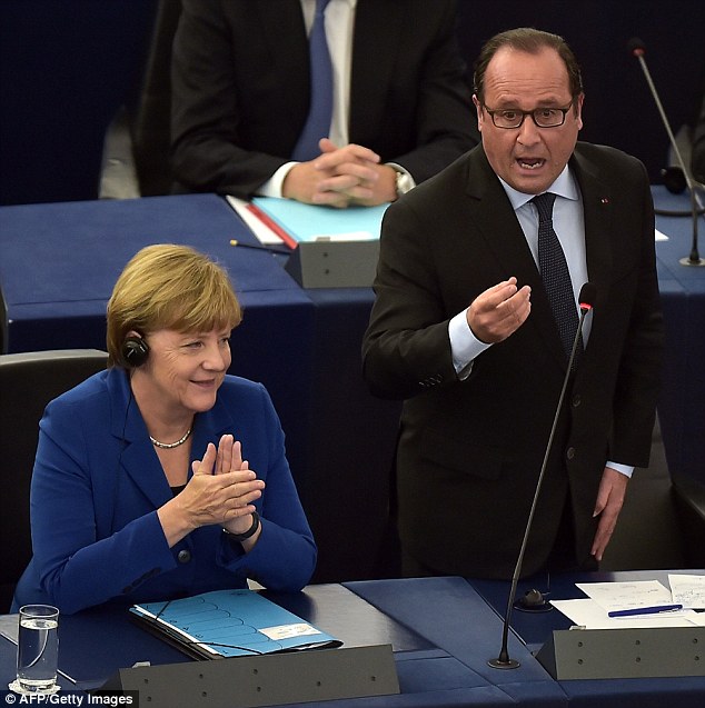 European Parliament: French President & Girlfriend Telling British Europhobes To Get Great Britain Out Of The European Union. October 2015
